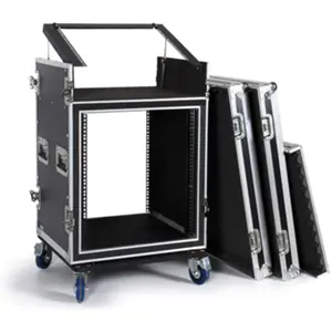 Rack 19" antishock com suporte superior para aparelhos de som e iluminação
