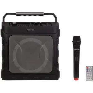 Coluna portátil karaoke 20W c/ bluetooth FM/USB/SD/MP3 + microfone sem fio