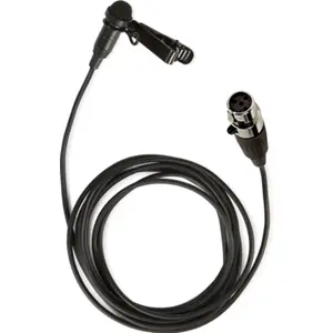 Microfone profissional de lapela com clipe de fixação, com conetor mini XLR 4 pines