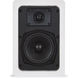 Altifalante Hi-Fi 2 vias para embutir em teto ou parede de baixa impedância e rede rectangular. 40 W máximo, 20 W RMS.