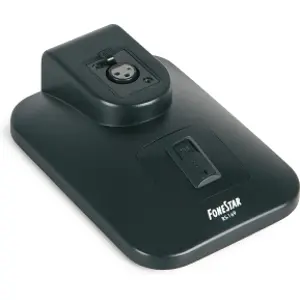 Base de mesa para microfone dinâmico ou de condensador com alimentação phantom ou 3 V CC.