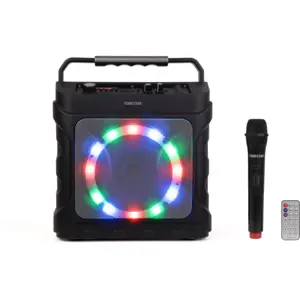 Coluna portátil karaoke 20W c/ bluetooth FM/USB/SD/MP3 + microfone sem fio