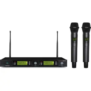 Microfone sem fios duplo de mão UHF