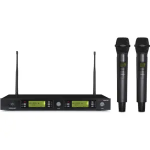 Microfone sem fios duplo de mão UHF
