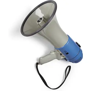 Megafone com sirene.