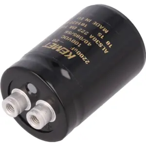 Condensador Electrolítico 2200uF 100V 85º 20% Ø36x52mm - com terminais de parafuso - Kemet ALS30A222DA100