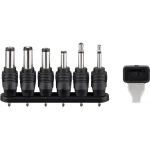 Fonte de alimentação c/ ficha isqueiro 12..24VDC > 1,5/3/4,5/6/7,5/9/12V DC 6W 2.0A + 6 adaptadores DC
