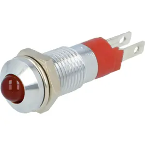 Indicador LED metálico convexo 24..28VDC Ø8.2mm vermelho - SMQD 08014