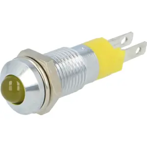Indicador LED metálico convexo 24..28VDC Ø8.2mm amarelo - SMQD 08114