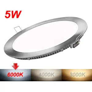Downlight LED redondo LGP 5W 400lm 6000K (branco frio) Ø83x9mm (Ø75mm) - com driver - aço escovado