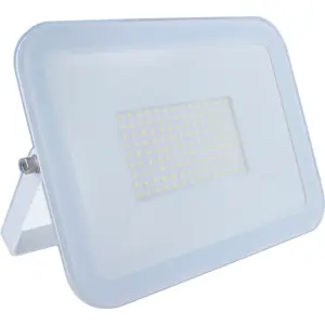 Projector LED Slim 230VAC 100W 6000K (branco frio) 8000lm - Anti-Reflexo - Branco