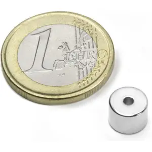 Íman Neodymium (NdFeB) redondo c/ furo Ø2mm N50 Ø8x6mm