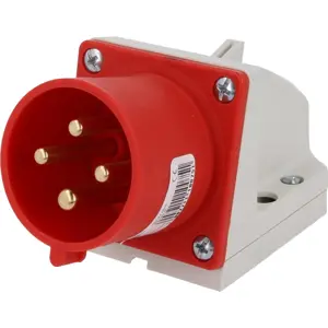 Tomada saliente trifásica CEE 4 pólos macho (3P+T) 32A IP44