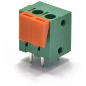 Bloco de 2 terminais ligação rápida (0.6-1.5mm²) 5.0mm para PCB - verde