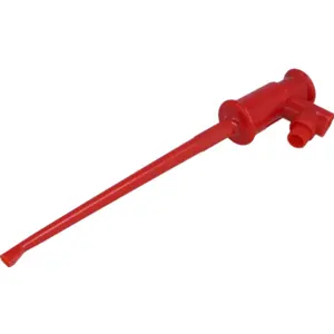 Pinça de prova tipo gancho 60VDC 3A c/ ligação 4mm - vermelha