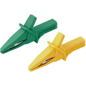 Conjunto de crocodilos para ponta de provas 4mm (verde+amarela) CAT.III/1000V