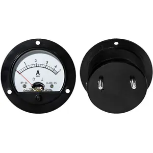 Amperímetro de painel analógico redondo (0-5A DC) - Ø72mm