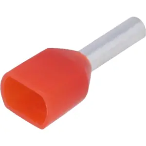 Ponteira isolada para dois fios 1mm² 8mm - vermelho