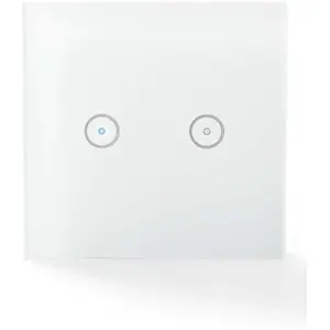 Interruptor duplo Smart WiFi touch em vidro de encastrar (compatível c/ Tuya) SmartLife