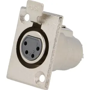 Ficha Cannon (XLR) 4 pinos fêmea para painel