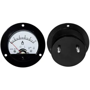Amperímetro de painel analógico redondo (0-10A DC) - Ø72mm