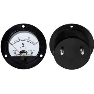 Voltímetro de painel analógico redondo (0..15VDC) - Ø72mm