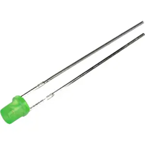 LED 3mm cilindrico (plano a frente) verde 6-13mcd 130º