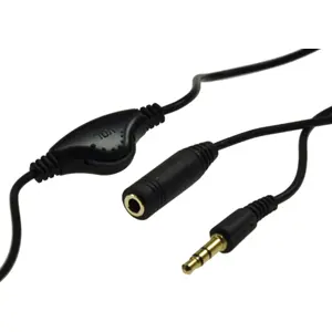 Cabo extensão jack 3.5mm ST macho-fêmea com controlo de volume - 1m