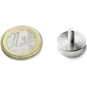 Íman Neodymium (NdFeB) redondo com rosca M4 - N42 Ø16mm