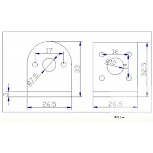 Suporte de metal para motor DC de engrenagem 26.5x33x32,5mm