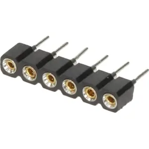 Barra de 6 pinos maquinado (1x6) fêmea 2.54mm PCB