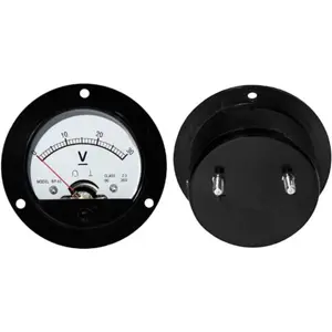 Voltímetro de painel analógico redondo (0..30VDC) - Ø72mm