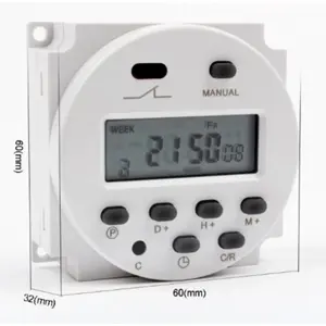 Programador horário digital (timer) 12VDC c/ saída relé 250VAC 16A - CN101A 12V
