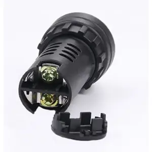 Sinalizador luminoso intermitente com buzzer Ø22mm - Amarelo - 12V