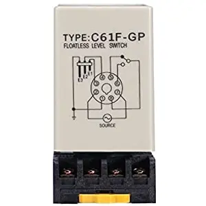 Relé controlador de nível de líquidos 8 pinos 230VAC c/ base - C61F-GP