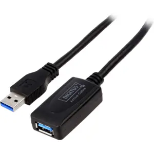 Cabo extensão activo SuperSpeed USB3.0 A macho - USB3.0 A fêmea - 5.0m - Digitus DA-73104