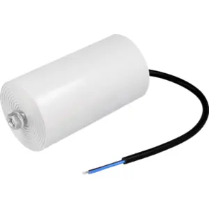 Condensador para motor 100uF 450V Ø65x120mm - c/ cabo 250mm e parafuso M8