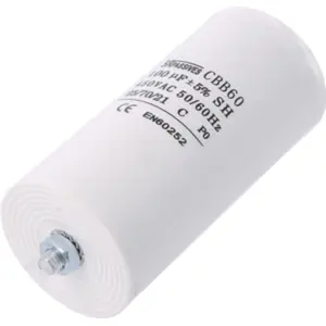 Condensador para motor 100uF 450V Ø60x120mm - c/ parafuso M8