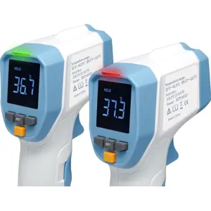 Termómetro por infravermelhos para temperatura corporal (32..42.9ºC) c/ LED + alarme sonoro