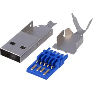 Ficha USB-A (3.0) macho para soldar en cable