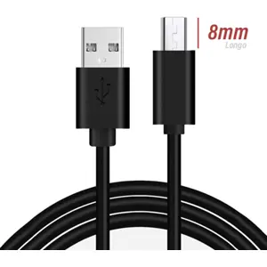 Cabo USB 2.0 A macho - micro-USB B (ficha longa - 8mm) - 1.0m