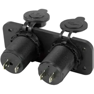 Panel doble c/ enchufe de mechero + 2xUSB  (5V / 2.1A/1A)