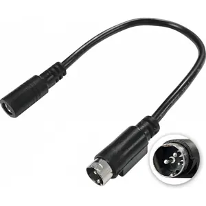 Cabo adaptador DC Macho ø5.5x2.5mm -> MINI Power-DIN 3 pinos Macho - 20cm