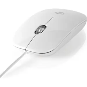 Rato óptico 1000DPI ultrafino com fio e scroll - Branco