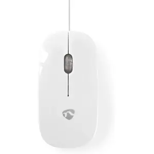 Rato óptico 1000DPI ultrafino com fio e scroll - Branco