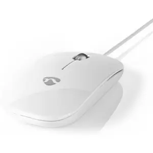 Rato óptico 1000DPI ultrafino com fio e scroll - Branco