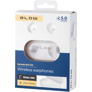 Auriculares in-ear Bluetooth 5.0 com microfone recarregáveis c/ estojo de bateria - Branco