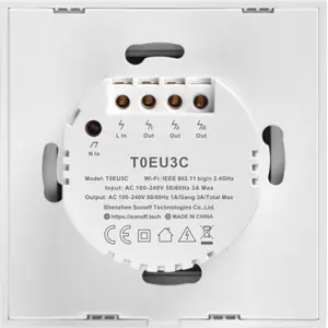 Interruptor triple (3 Gang) Smart WiFi touch de vidrio empotrable