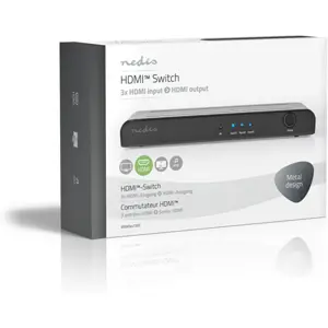 Comutador HDMI 3/1 manual 4K HDCP 2.2