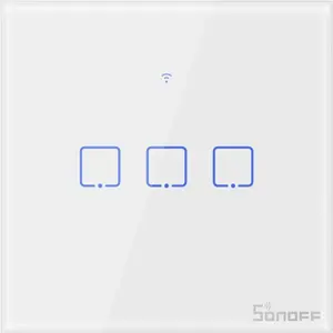 Interruptor triple (3 Gang) Smart WiFi touch de vidrio empotrable